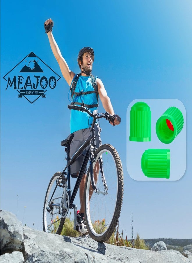MEAJOO مجموعة أغطية صمامات إطارات ميجو، 15 قطعة، مقاومة للتآكل، مع حلقة مطاطية دائرية، مانعة لتسرب الهواء، شديدة التحمل ومقاومة للغبار، مناسبة للسيارات وسيارات الدفع الرباعي والشاحنات والدراجات والدراجات النارية والهوائية (أخضر). - Image 4